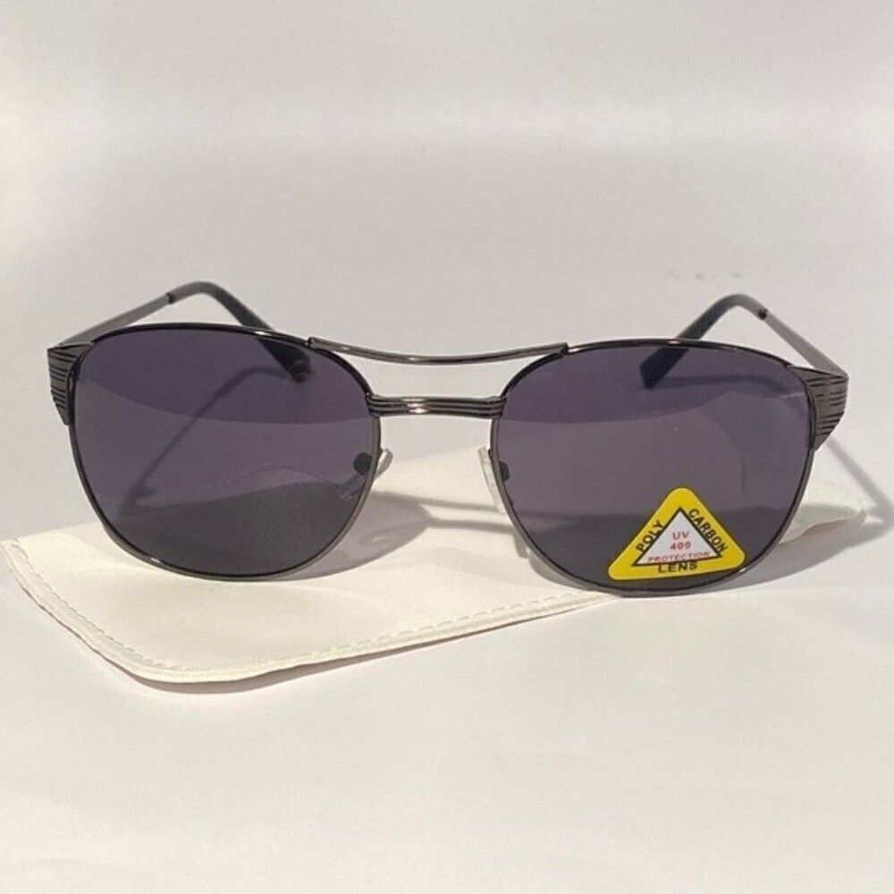 0564 Aviator Sunglasses Black Frame Black Lens UV400 NWT